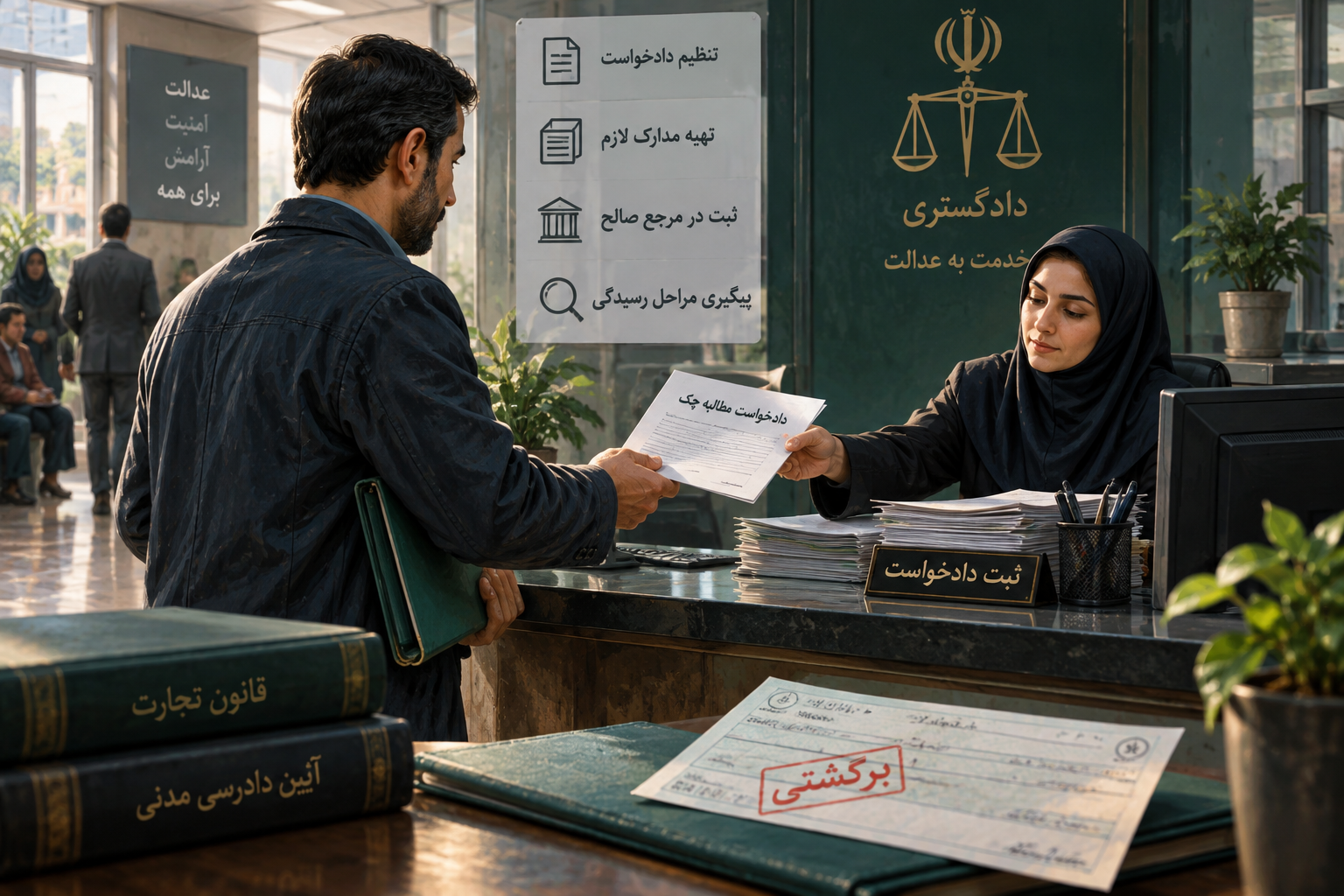 دادخواست مطالبه چک برگشتی؛ مراحل، مدارک و نکات مهم