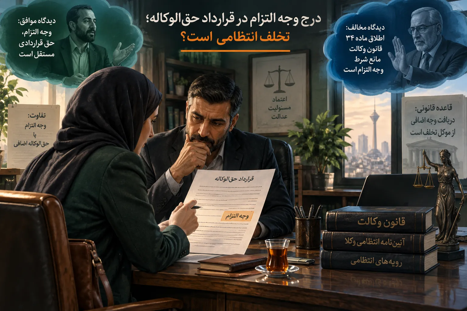 درج وجه التزام در قرارداد حق‌الوکاله؛ تخلف انتظامی است؟
